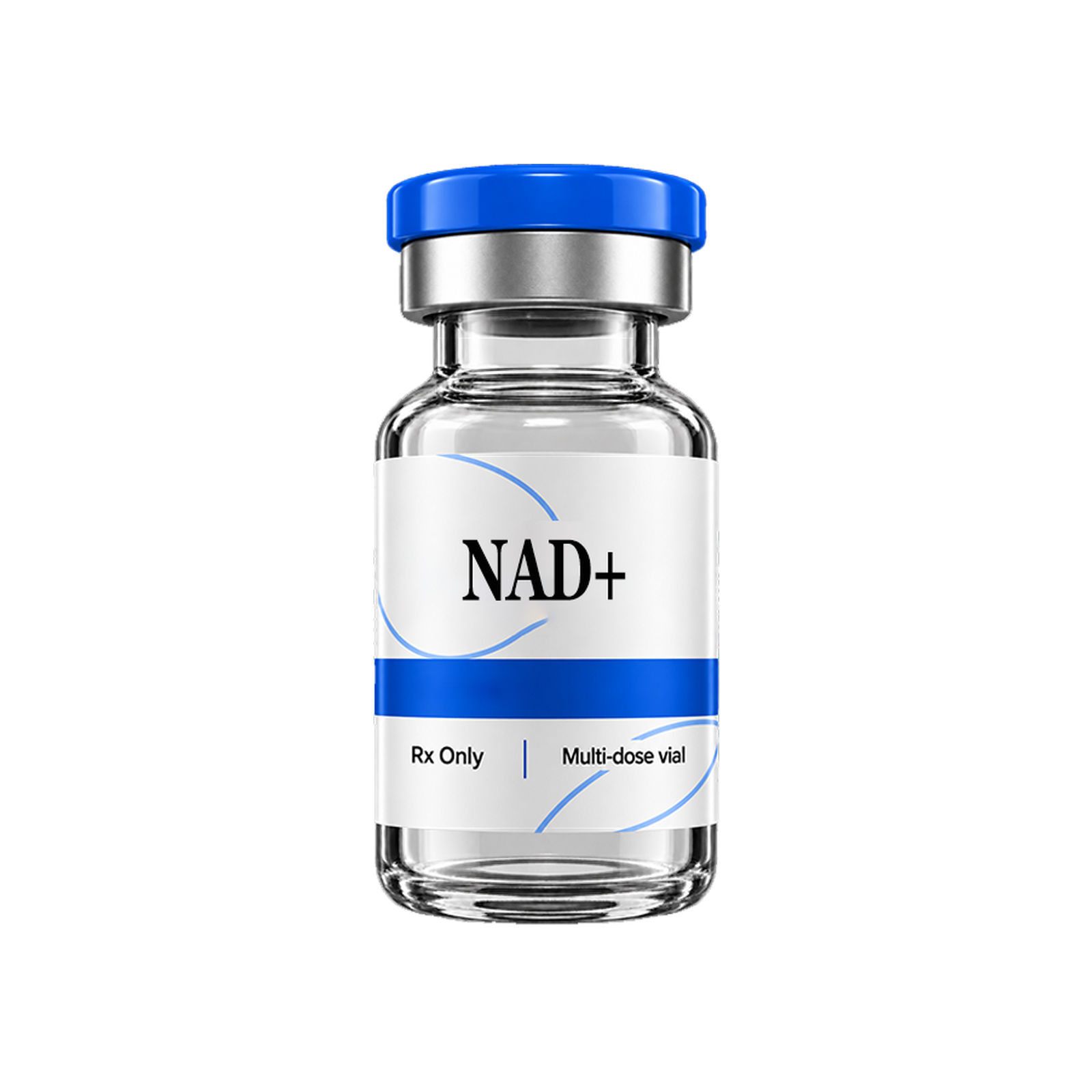 NAD+ vial with a product-name label